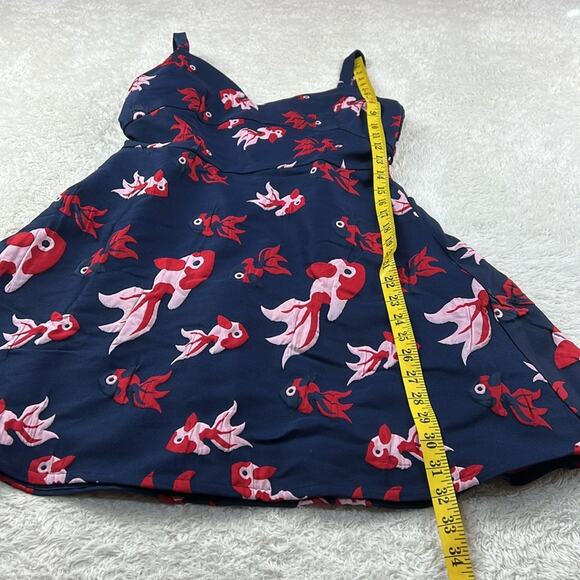 Jinye Original Design Betta fish novelty print fit and flare dress, size L - Picture 4 of 9